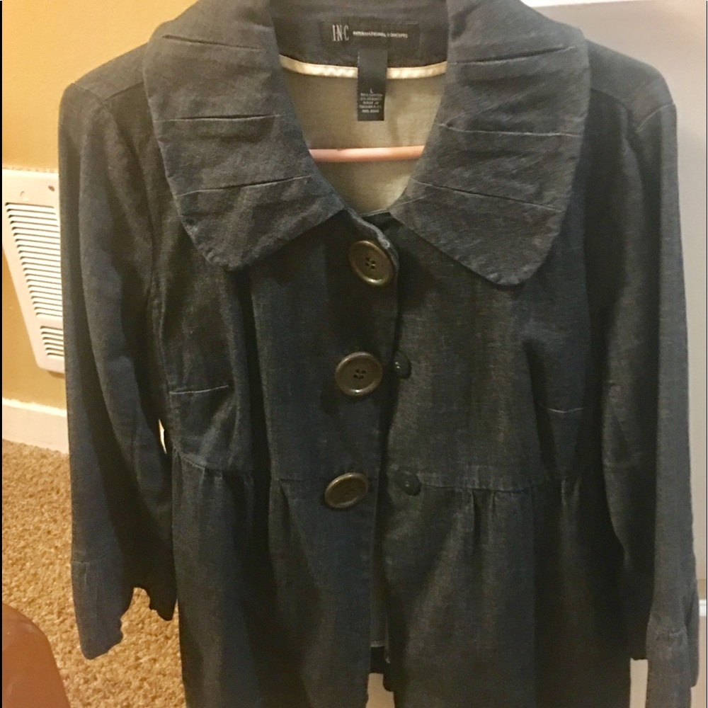 Dark denim INC coat.